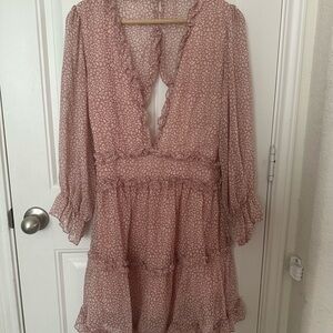 Elegant Pink Floral Dress
